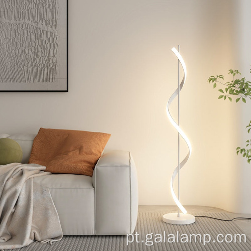 Candeeiro de pé LED em espiral moderno